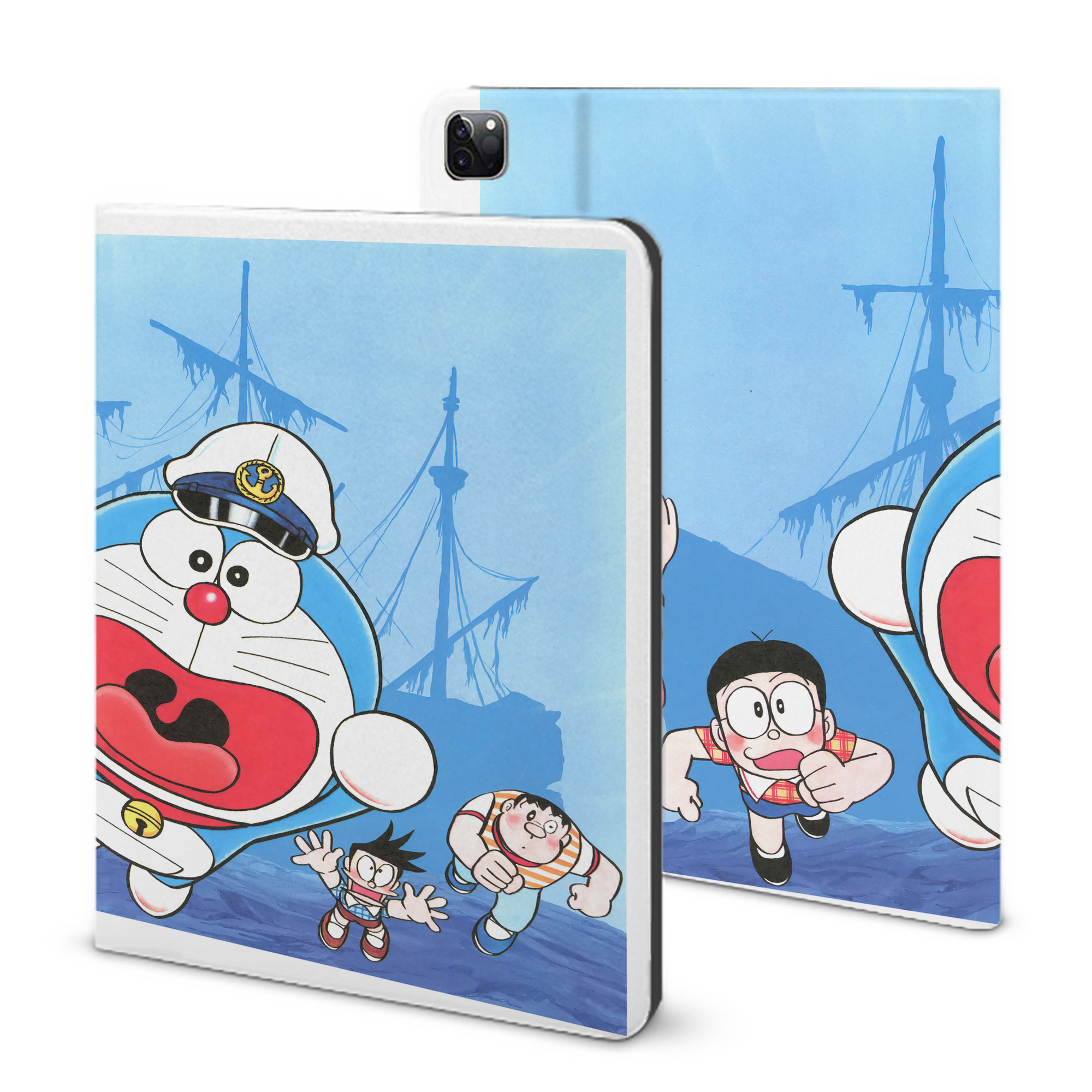（画像用） ドラえもん Doraemon IPad ケース ブック型 PUレザー TPU 耐衝撃 軽量 薄型 ペン収納なし 全面保護 IPad 各モデル対応